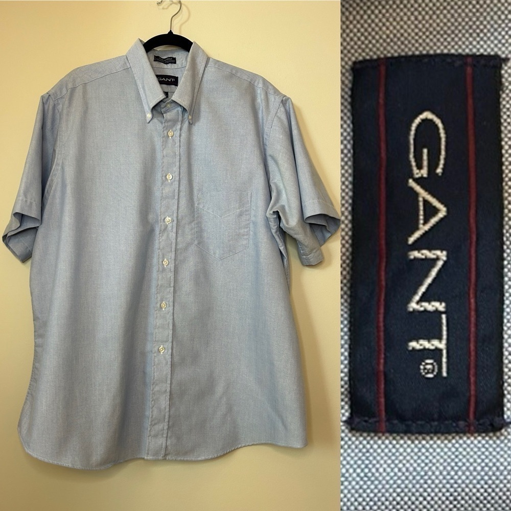 Gant Mens Classic Oxford Casual Half Sleeve Button Down Size 18